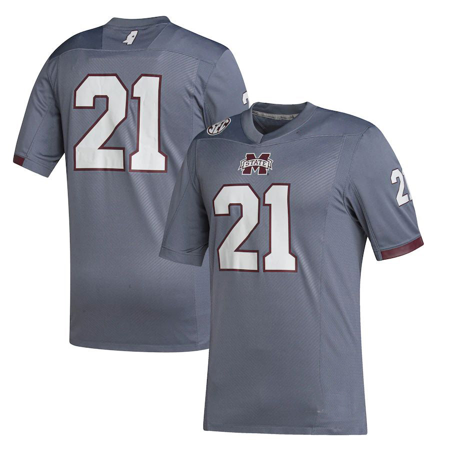 #21 M.State Bulldogs Premier Strategy Jersey Gray Football Jersey Stitched American College Jerseys