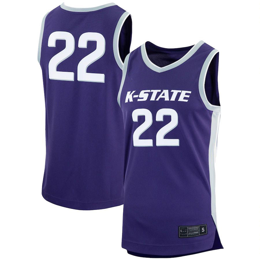 #22 K.State Wildcats Replica Basketball Jersey Purple Stitched American College Jerseys