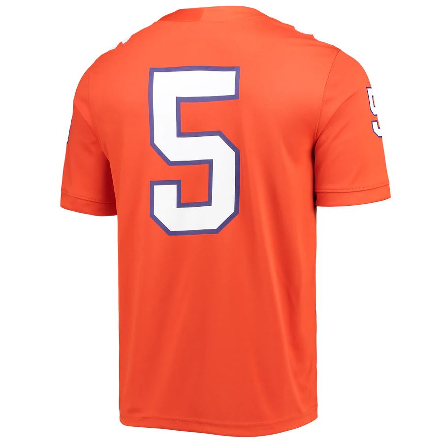 #5 C.Tigers Game Jersey Orange Stitched American College Jerseys