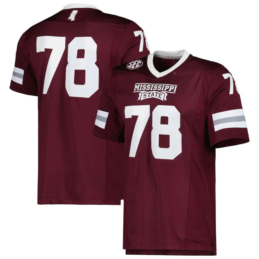 #78 M.State Bulldogs Team Premier Maroon Football Jersey Stitched American College Jerseys