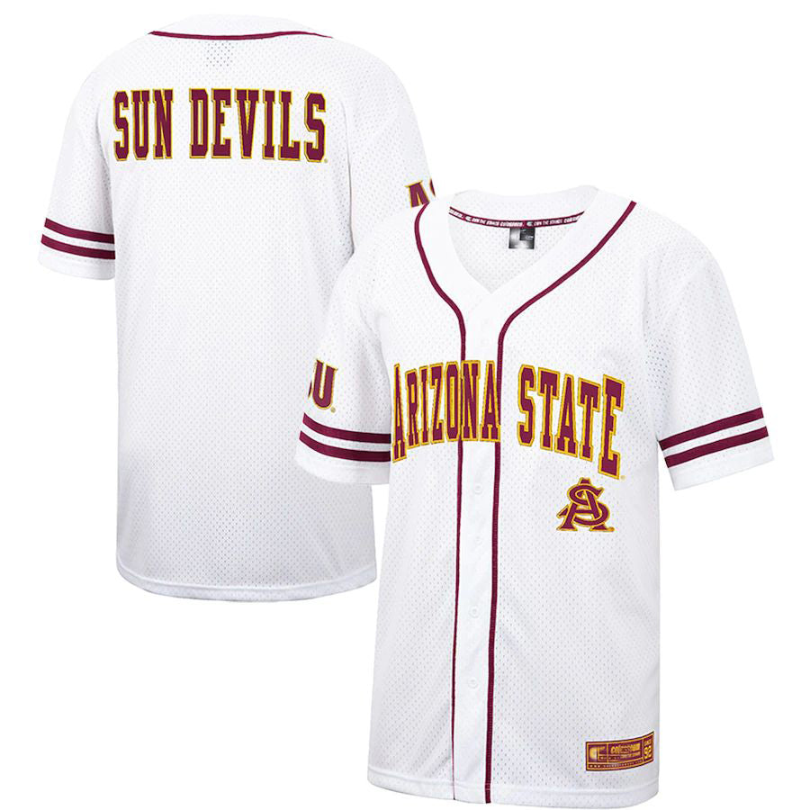 A.State Sun Devils Colosseum Free Spirited Baseball Jersey White Maroon Stitched American College Jerseys