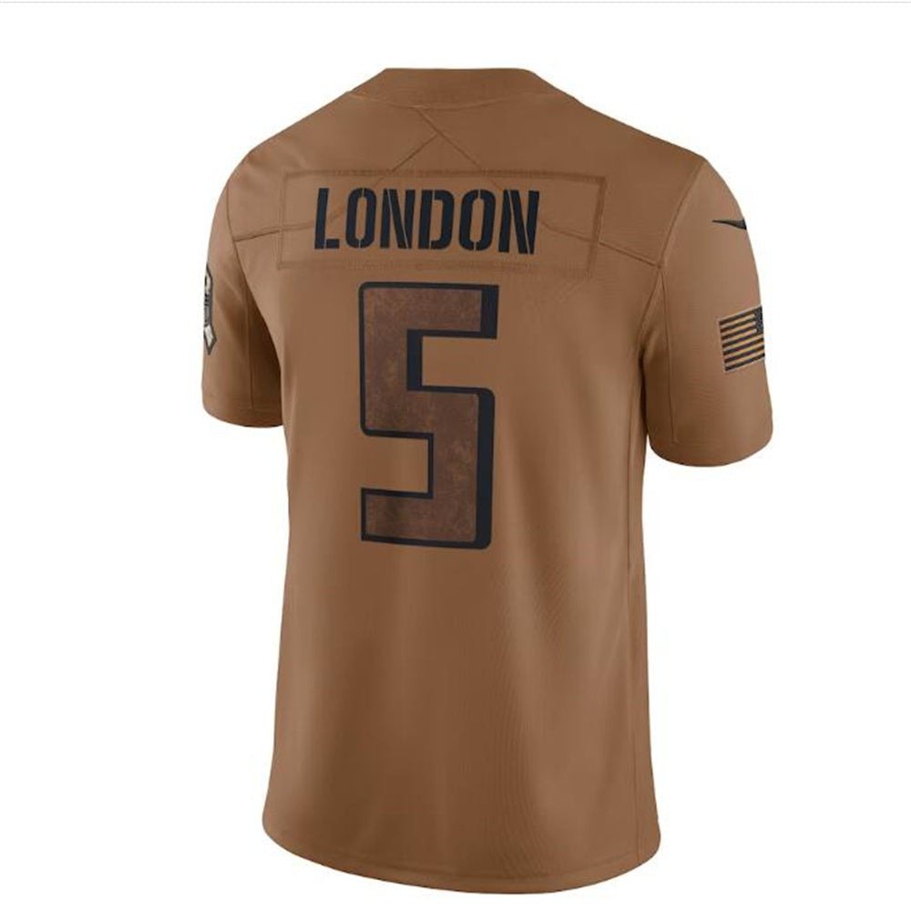 A.Falcons #5 Drake London Brown 2023 Salute To Service Limited Jersey Stitched American Football Jerseys