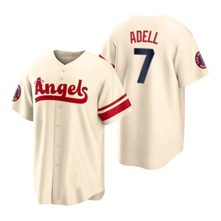 Los Angeles Angels #7 Jo Adell Cream Stitched 2022 City Connect Jersey Men Youth Women Baseball Jerseys