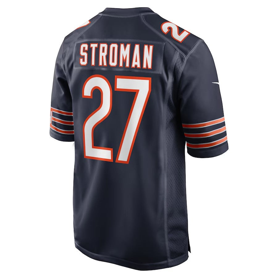 C.Bears #27 Greg Stroman Navy Game American Football Jerseys
