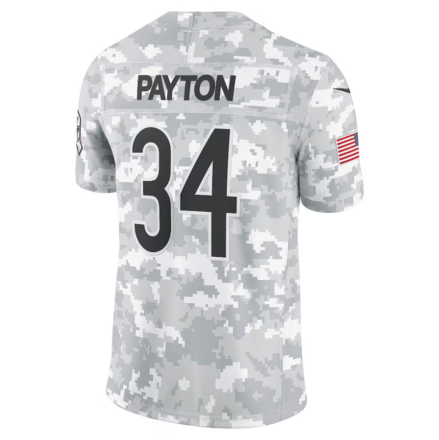 C.Bears #34 Walter Payton Arctic Camo 2024 Salute to Service Retired Player Limited Stitched American Football Jerseys