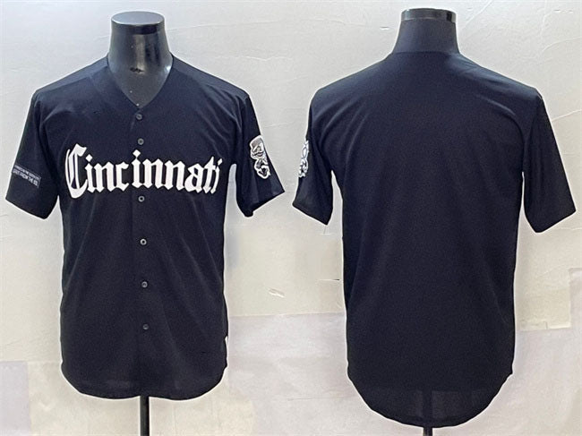Cincinnati Reds Blank Black 'Gothic Queen City Edition' Vapor Premier Limited Stitched Baseball Jersey