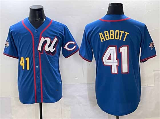 Cincinnati Reds National League #41 Andrew Abbott Blue 2025 All-Star Edition Limited Stitched Baseball Jersey