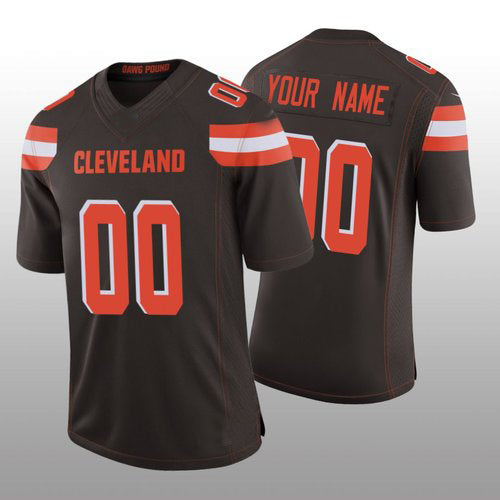 C.Browns Custom Brown Vapor Limited 100th Season Jersey American Jerseys Stitched Football Jerseys