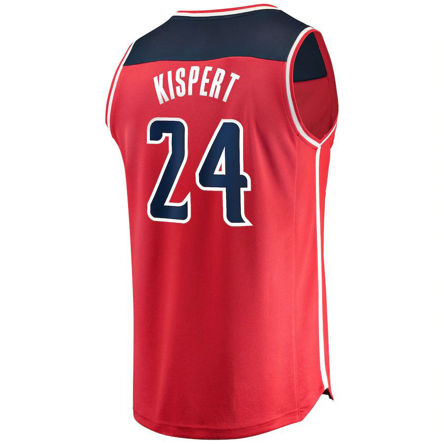 W.Wizards #24 Corey Kispert Fanatics Branded Draft First Round Pick Fast Break Replica Jersey Red Icon Edition Stitched American Basketball Jersey