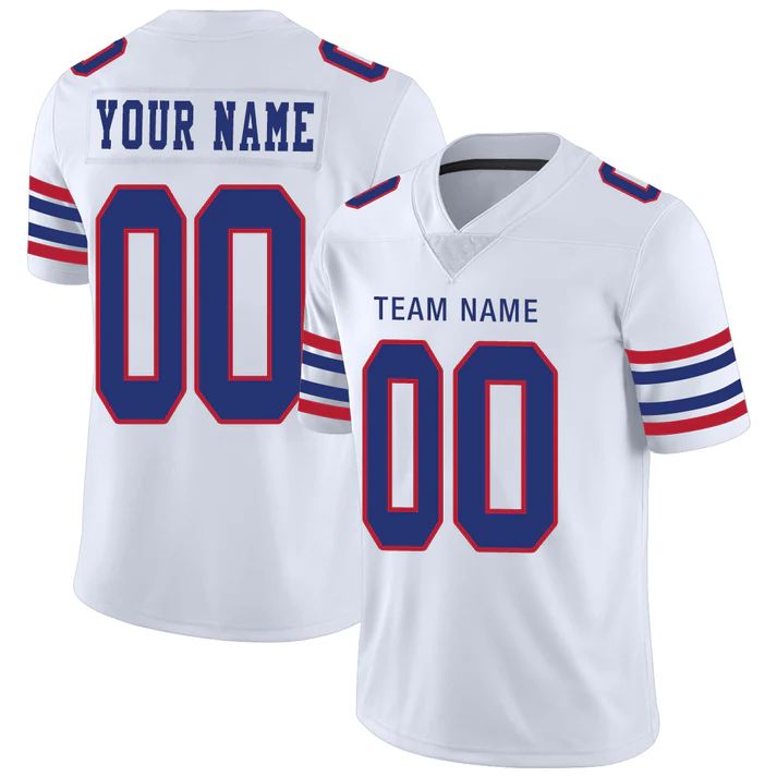 Custom B.Bills American Personalize Birthday Gifts White Jersey Stitched Football Jerseys