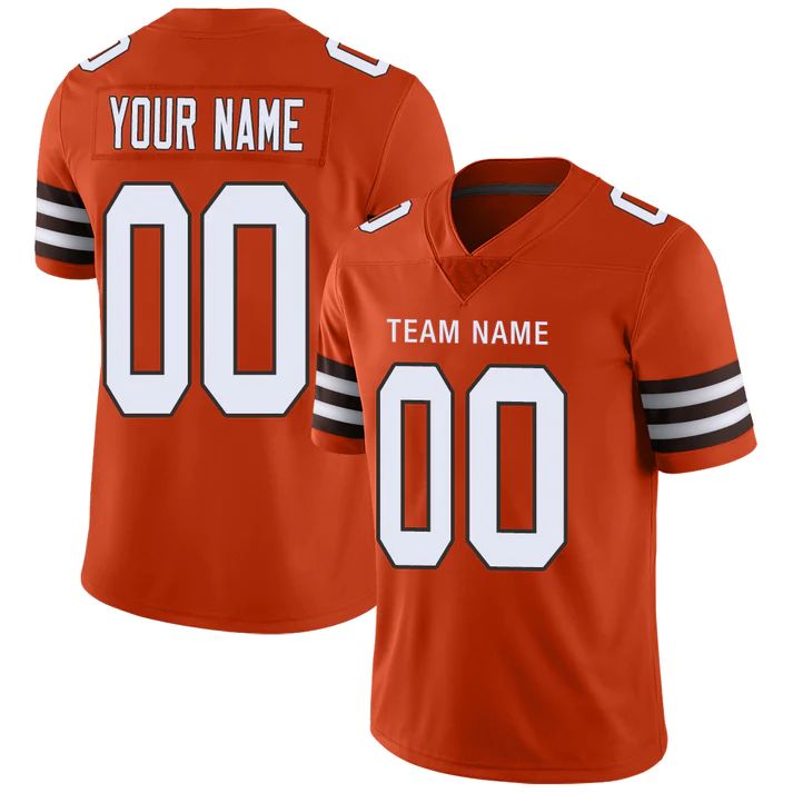 Custom C.Browns Personalize Birthday Gifts Orange Jersey Stitched American Football Jerseys