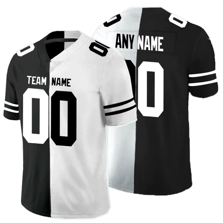 Custom Stitched Any Team S.Seahawks Black And White Peaceful Coexisting American jersey Football Jerseys