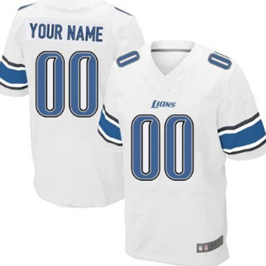 Custom D.Lions White Elite Jersey Stitched American Football Jerseys