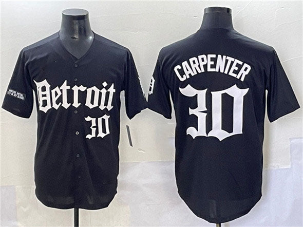 Detroit Tigers #30 Kerry Carpenter Black 'Motor Gothic Edition' Vapor Premier Limited Stitched Baseball Jersey