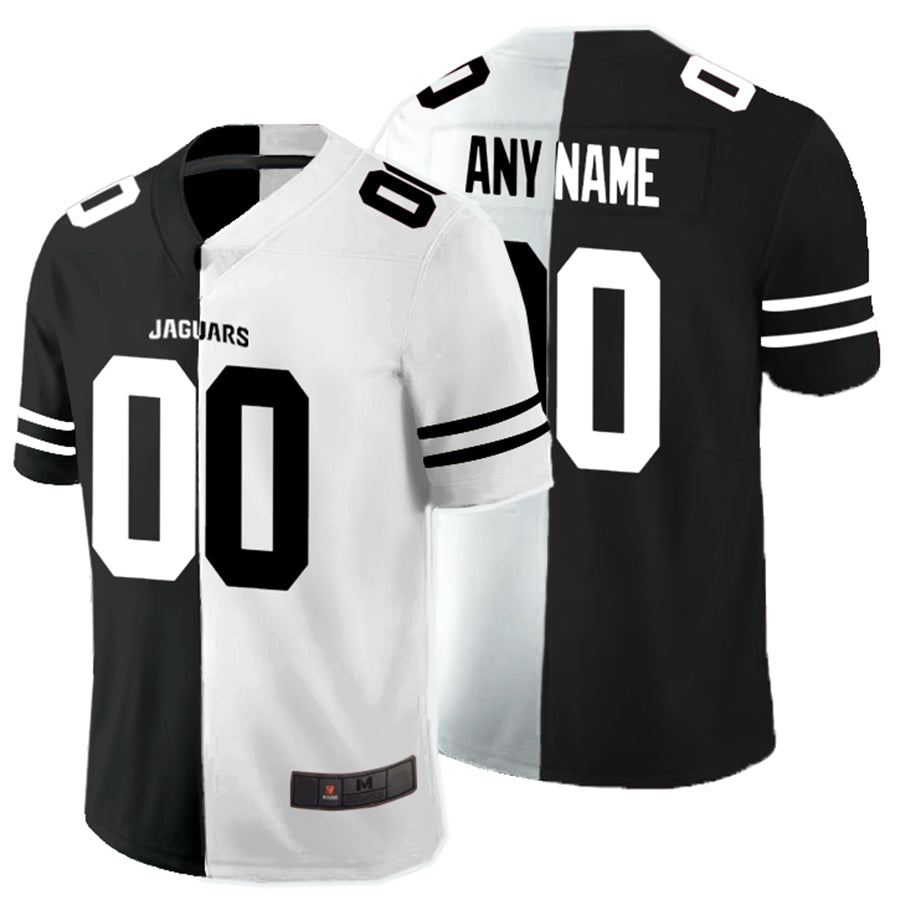 Custom J.Jaguars Black And White Split Vapor Untouchable Limited Jersey Stitched American Football Jerseys