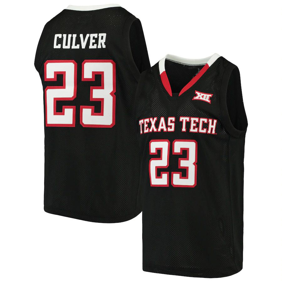 T.Tech Red Raiders #23 Jarrett Culver Original Retro Brand Alumni Basketball Jersey Black Stitched American College Jerseys