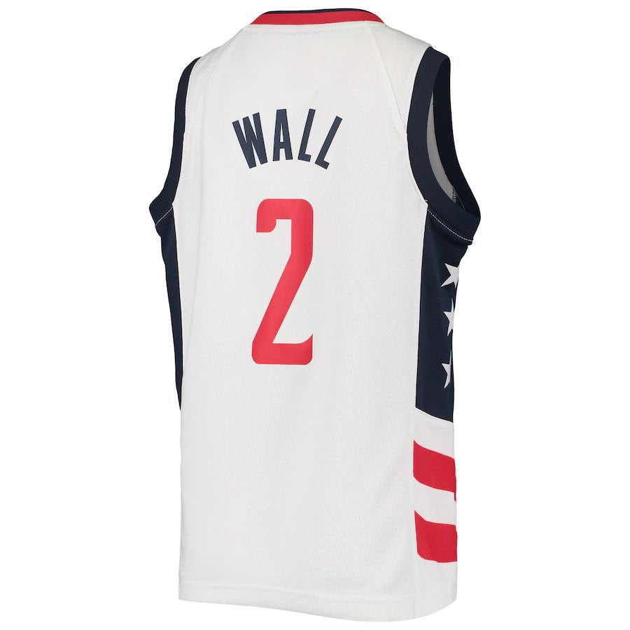 W.Wizards #John Wall Washington Wizards Swingman Badge Jersey City Edition White Stitched American Basketball Jersey