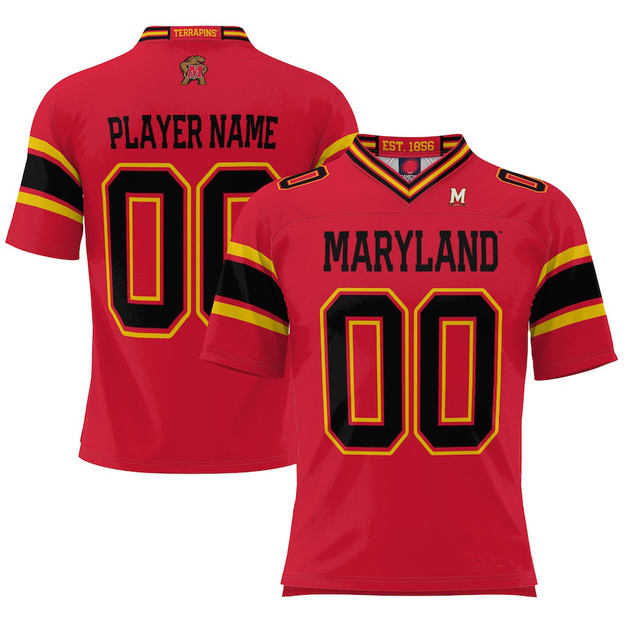Custom M.Terrapins ProSphere NIL Pick-A-Player Football Jersey Red American Stitched College Jerseys