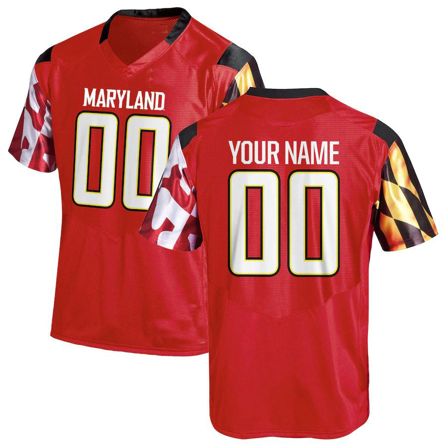 Custom M.Terrapins Under Armour Replica Jersey Football Jersey Red American Stitched College Jerseys