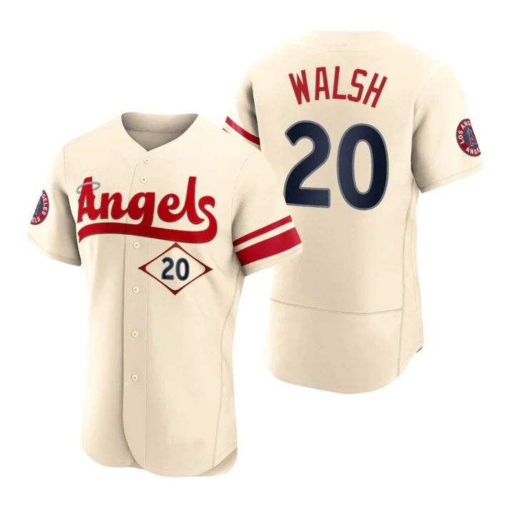 Los Angeles Angels #20 Jared Walsh Cream Stitched 2022 City Connect Jersey Men Youth Women Baseball Jerseys