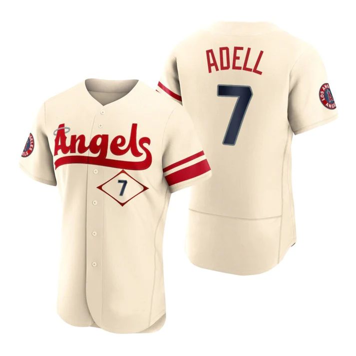 Los Angeles Angels #7 Jo Adell Cream Stitched 2022 City Connect Jersey Men Youth Women Baseball Jerseys