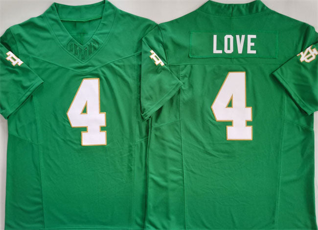 N.Dame Fighting Irish #4 Jeremiyah Love Green 2024 F.U.S.E. Limited Stitched Football American College Jerseys