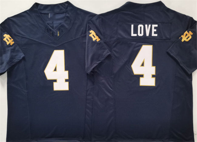 N.Dame Fighting Irish #4 Jeremiyah Love Navy 2024 F.U.S.E. Limited Stitched Football American College Jerseys