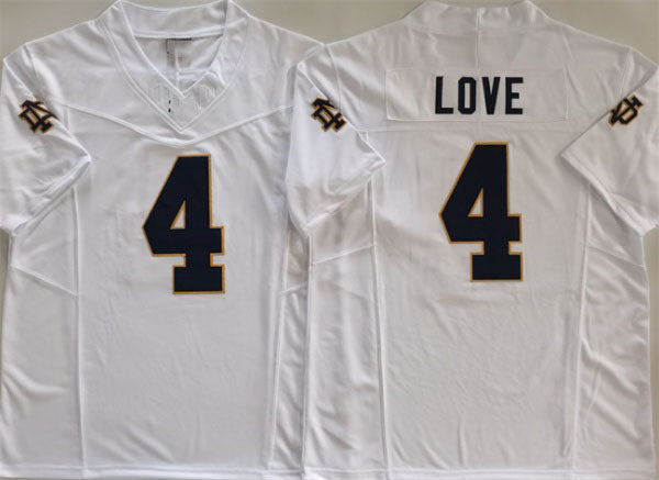 N.Dame Fighting Irish #4 Jeremiyah Love White 2024 F.U.S.E. Limited Stitched Football American College Jerseys