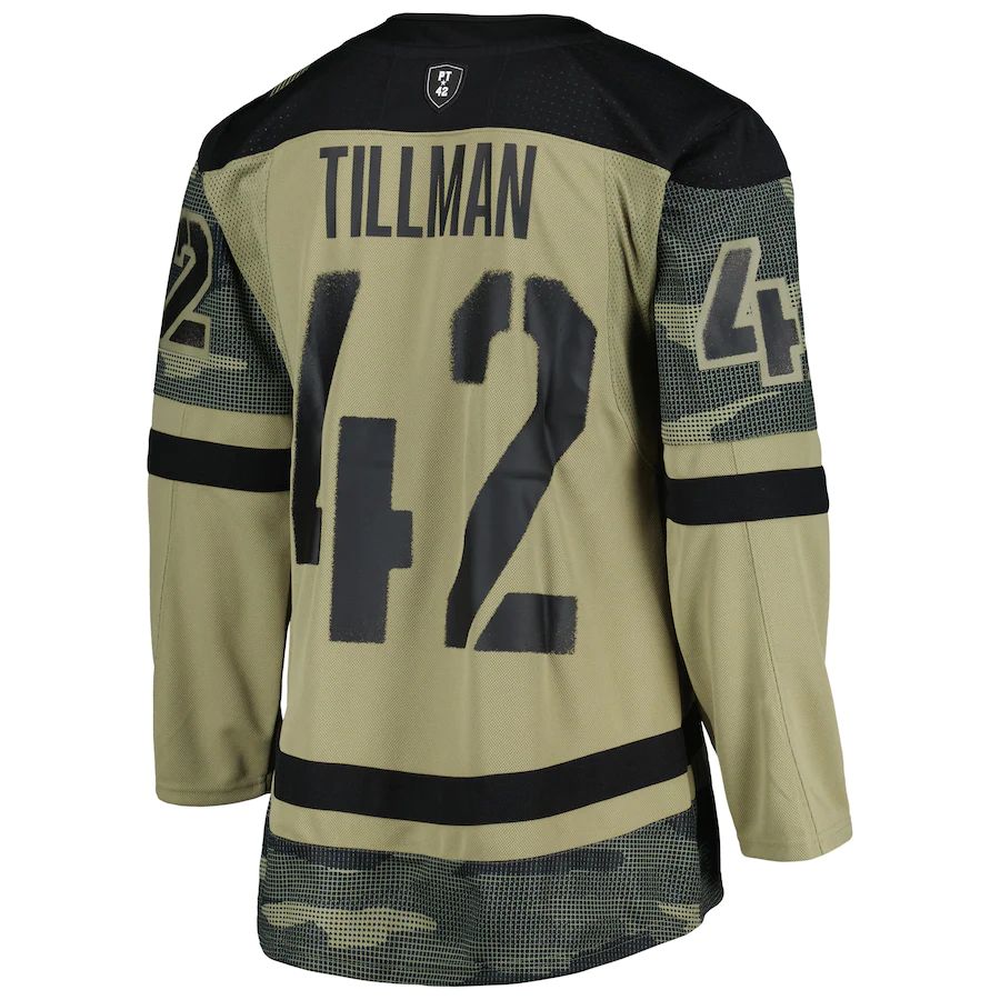 A.State Sun Devils #42 Pat Tillman Camo Hockey Jersey Olive Maroon Stitched American College Jerseys