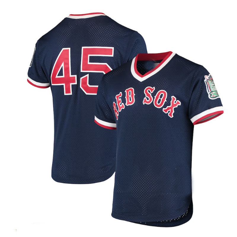 Boston Red Sox #45 Pedro Martinez Mitchell & Ness 1999 Cooperstown Collection Mesh Batting Practice Jersey - Navy Baseball Jerseys
