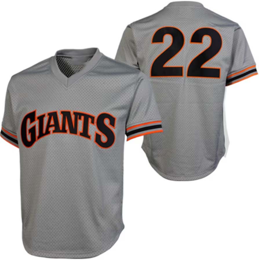 San Francisco Giants #22 Will Clark Mitchell & Ness 1989 Authentic Cooperstown Collection Batting Practice Jersey - Gray Baseball Jerseys