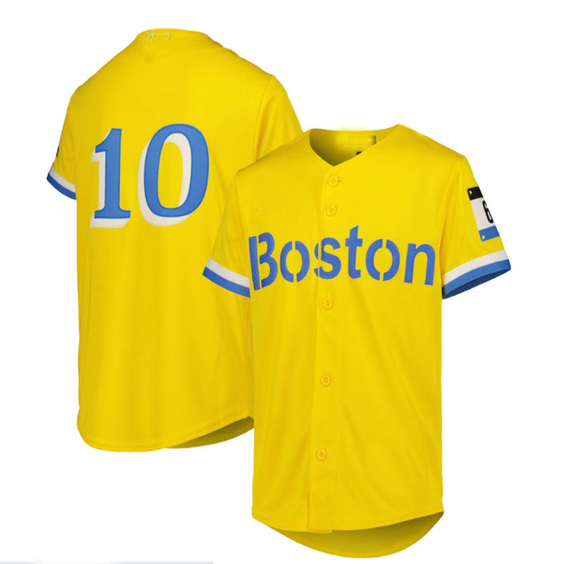 Boston Red Sox #10 Trevor Story City Connect Replica Player Jersey - Gold Baseball Jerseys