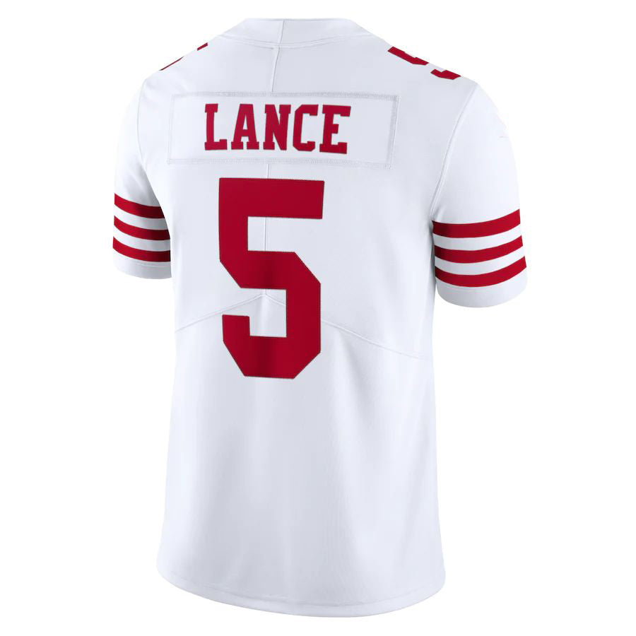 SF.49ers 5 Trey Lance New White Stitched American Football Jerseys 2022