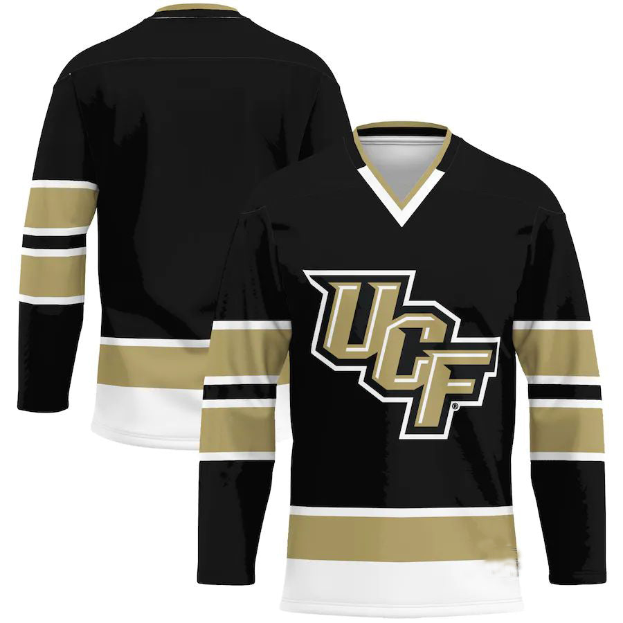 U.Knights Hockey Jersey Black Stitched American College Jerseys