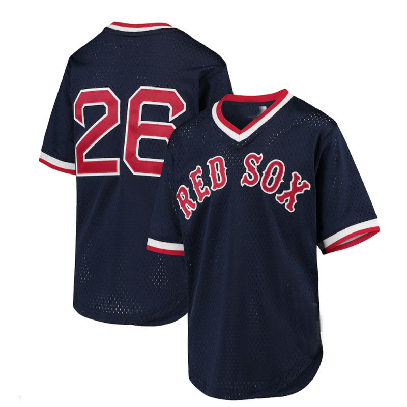 Boston Red Sox #26 Wade Boggs Mitchell & Ness Cooperstown Collection Mesh Batting Practice Jersey - Navy Baseball Jerseys