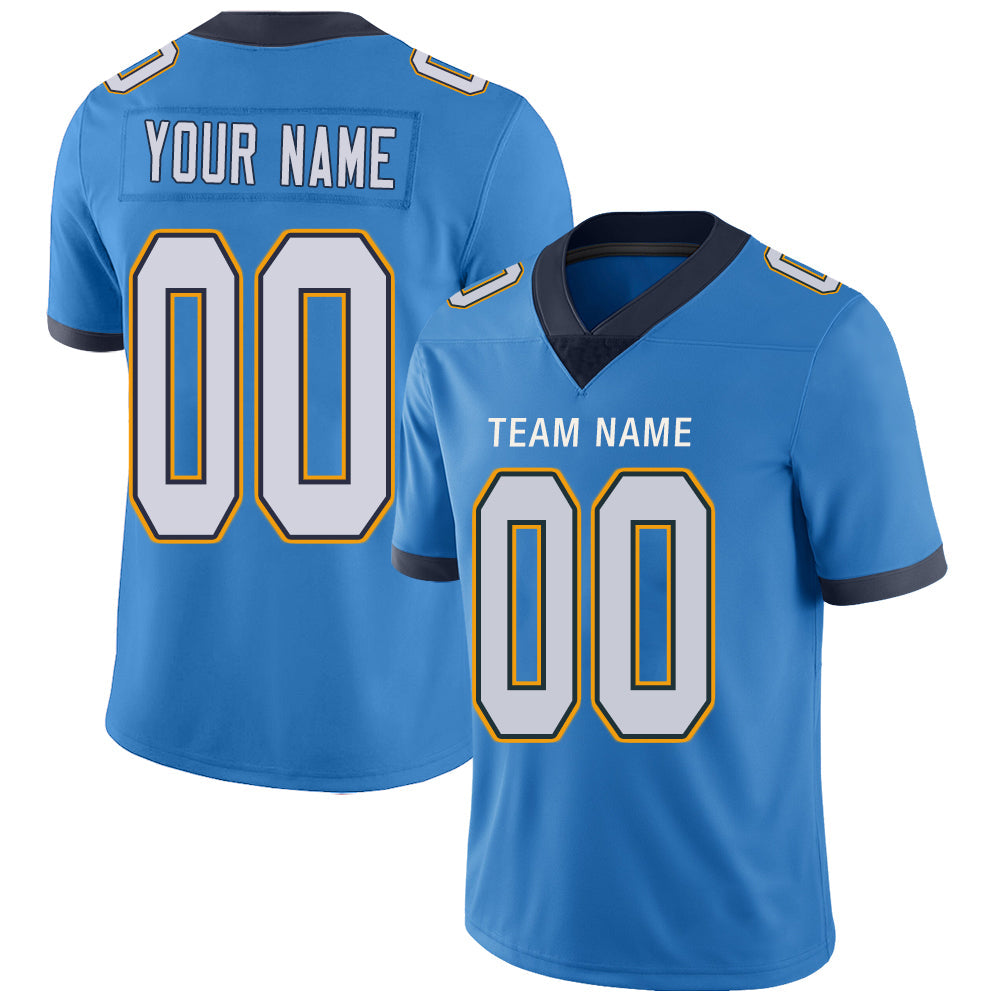 Custom LA.Chargers Stitched American Football Jerseys Personalize Birthday Gifts Powder Blue Jersey