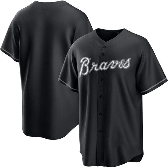 Atlanta Braves Blank Black Lights Out Limited Stitched Baseball Jersey