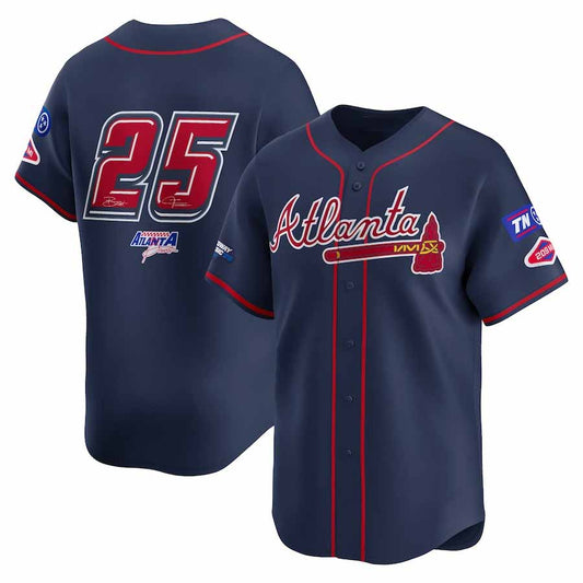 Atlanta Braves #25 Navy 2025 Speedway Classic Alternate Limited Baseball Jersey