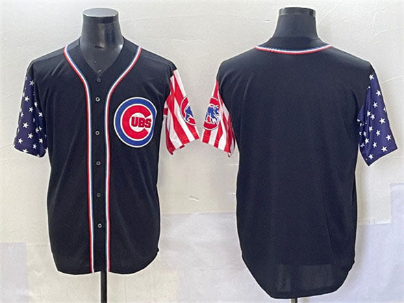 Chicago Cubs Blank Black 2025 Independence Day Vapor Premier Limited Stitched Baseball Jersey
