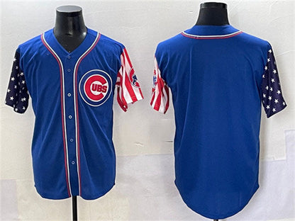 Chicago Cubs Blank Royal 2025 Independence Day Vapor Premier Limited Stitched Baseball Jersey