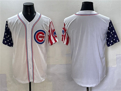 Chicago Cubs Blank White 2025 Independence Day Vapor Premier Limited Stitched Baseball Jersey