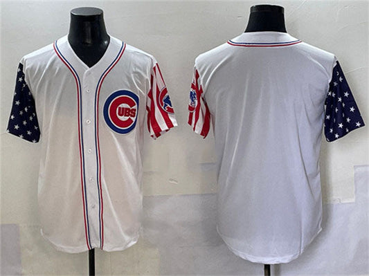 Chicago Cubs Blank White 2025 Independence Day Vapor Premier Limited Stitched Baseball Jersey