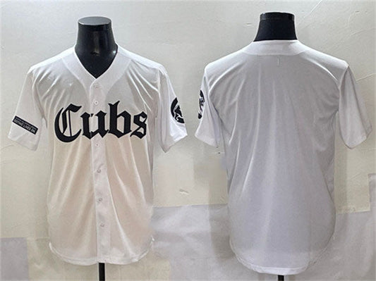 Chicago Cubs Blank White 'Gothic North Side Edition' Vapor Premier Limited Stitched Baseball Jersey