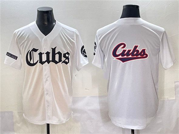 Chicago Cubs Team Big Logo White 'Gothic North Side Edition' Vapor Premier Limited Stitched Baseball Jersey