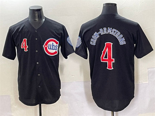 Chicago Cubs #4 Pete Crow-Armstrong Black Limited Stitched Baseball Jersey