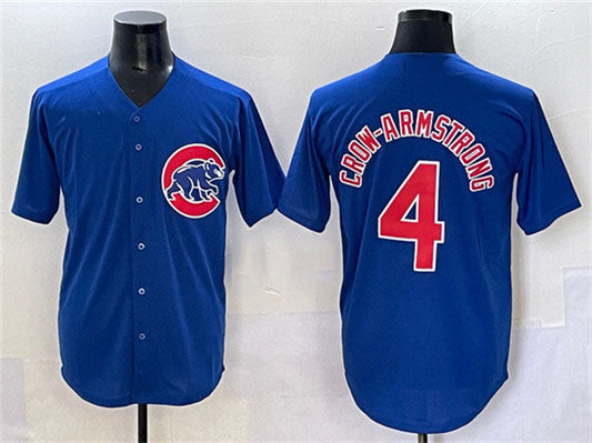 Chicago Cubs #4 Pete Crow-Armstrong Royal Cool Base Stitched Baseball Jersey