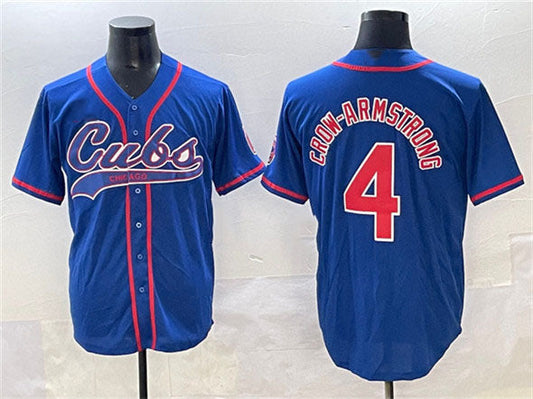 Chicago Cubs #4 Pete Crow-Armstrong Royal Cool Base Stitched Baseball Jersey