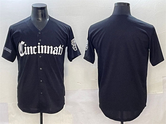 Cincinnati Reds Blank Black 'Gothic Queen City Edition' Vapor Premier Limited Stitched Baseball Jersey