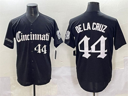 Cincinnati Reds #44 Elly De La Cruz Black 'Gothic Queen City Edition' Vapor Premier Limited Stitched Baseball Jersey