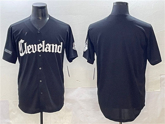 Cleveland Guardians Blank Black Gothic Vapor Premier Limited Stitched Baseball Jersey